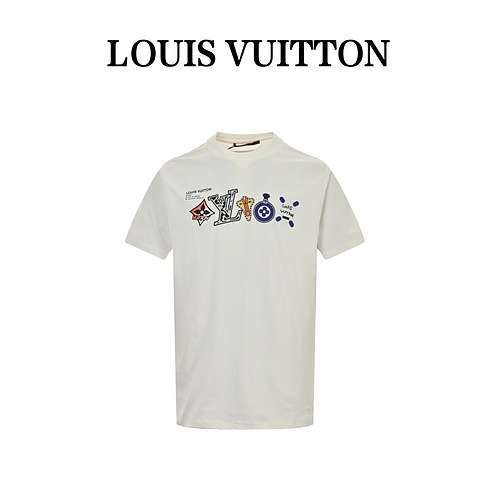 Maniche corte con logo stampato multielemento LV Louis Vuitton 24ss