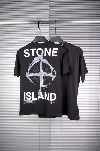 Manica corta Stone Island Cross Compass Nera