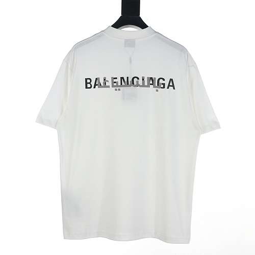 Tshirt Balenciaga BLCG a maniche corte con ricamo font sovrapposto sul retro