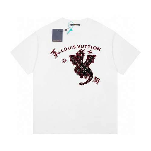 T-shirt a maniche corte LV Louis Vuitton 23ss Year of the Dragon in edizione limitata tridimensional