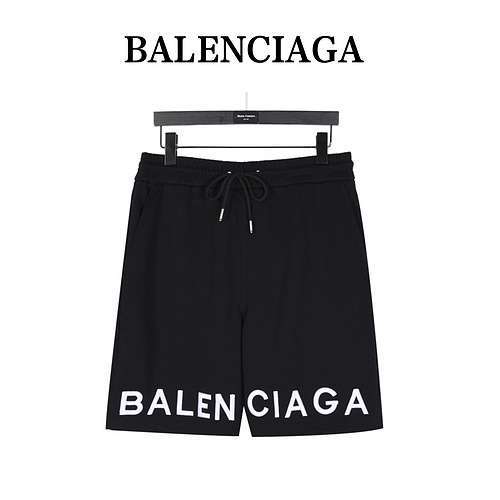 Shorts BLCG Balenciaga con lettera ricamata sull'orlo