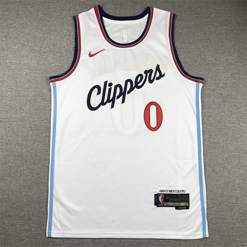 24th Season Clippers No. 0 Russell Westbrook White