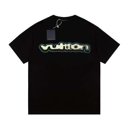 T-shirt a maniche corte ricamata con lettera tridimensionale di LVLouis Vuitton in edizione limitata