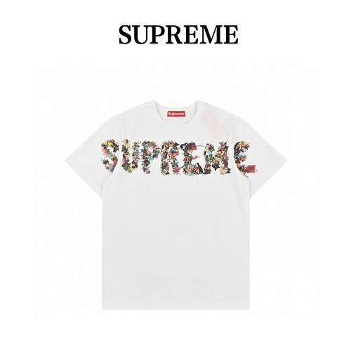 maniche corte con stampa di lettere Supreme2024ss