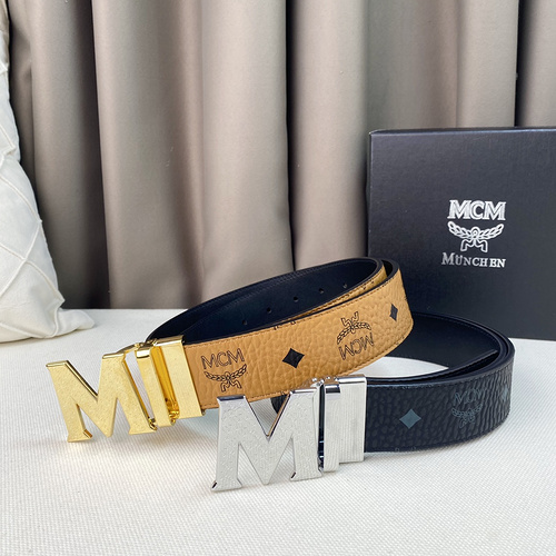 MCM original men's leather belt counter quality MCM men's belt ready for sale width 3.8CM complete a