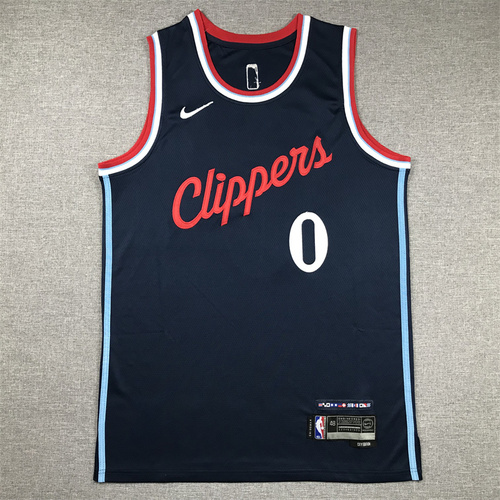 24th Season Clippers No. 0 Russell Westbrook Dark Blue