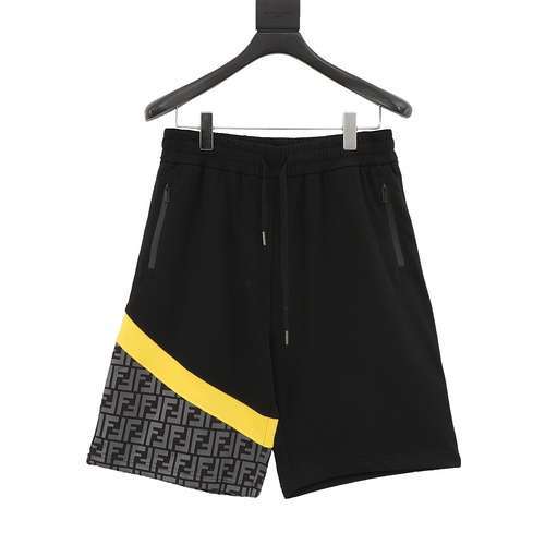 Shorts FD Fendi FF con impunture su un lato