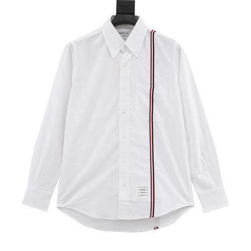 Camicia TB Oxford a maniche lunghe con nastro web a righe