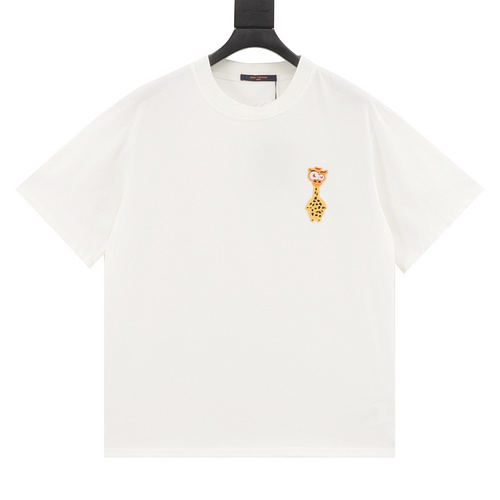 1V Zoo Series Giraffe Chapter Embroidered Short Sleeve T-Shirt