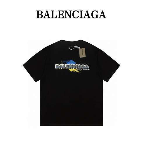 Tshirt dipinta con lettera BLCG Balenciaga di alta qualità