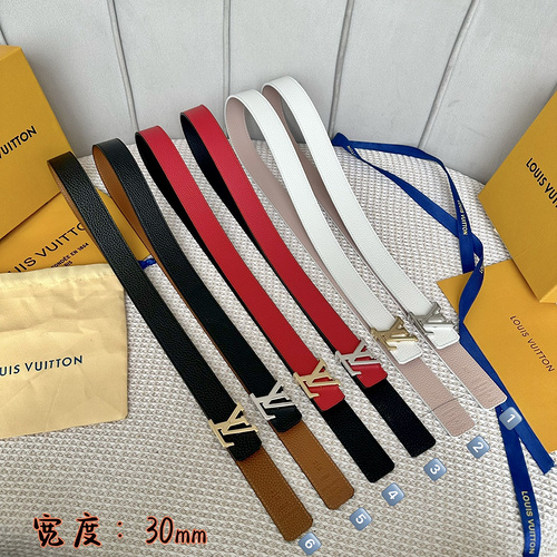 LV original men's leather belt counter quality LV men's belt in stock wholesale width 3.8CM complete