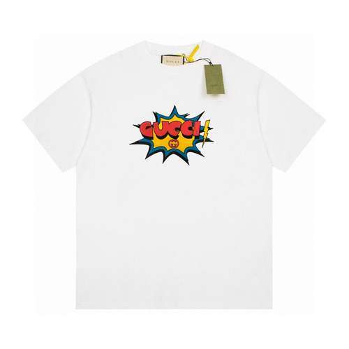 G T-shirt a maniche corte con stampa fulmini esplosivi in ​​edizione limitata Gucci 24ss