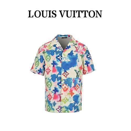 Camicia a maniche corte presbite color inchiostro LV Louis Vuitton 24ss