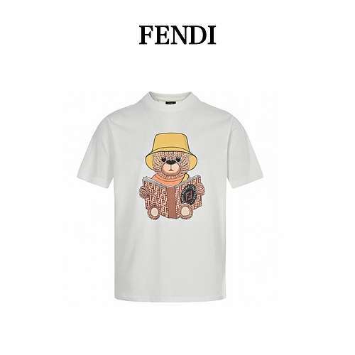 FD Fendi 23ss maniche corte in lana con stampa orsetto