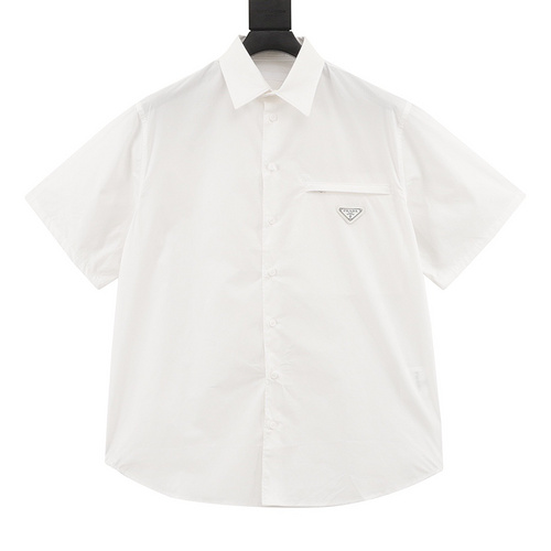 Prada PRD 24 new triangle zipper pocket short-sleeved shirt