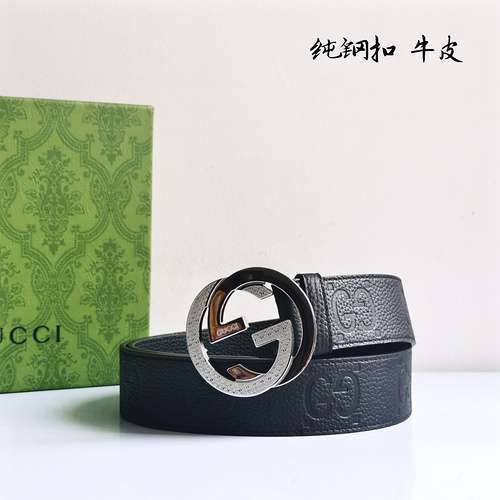 GUCC original men's leather belt counter quality GUCC men's belt ready stock wholesale width 4.0CM c