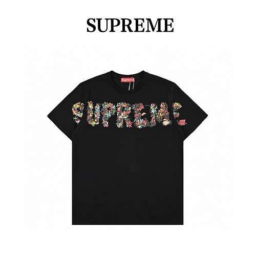 maniche corte con stampa di lettere Supreme2024ss