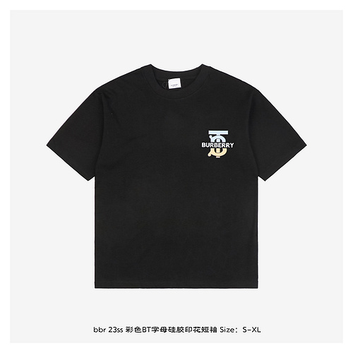 bbr 23ss color BT letter silicone printed short sleeves