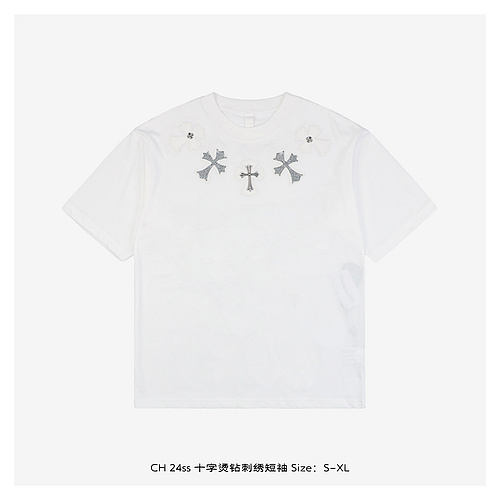 CH 24ss cross hot diamond embroidered short sleeves