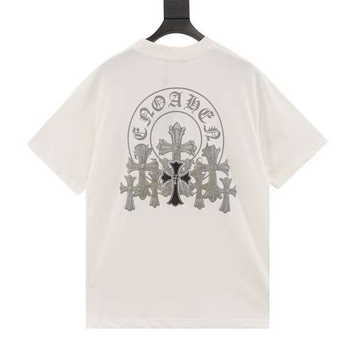 Tshirt a maniche corte con stampa incrociata in metallo sovrapposta CH24ss