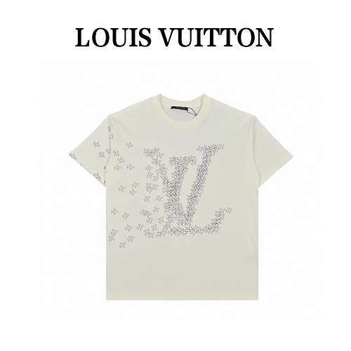 Maniche corte stampate con logo piccolo aeroplano LV Louis Vuitton anni '20