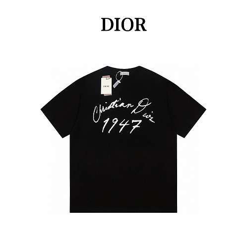 Tshirt con scritta CD Dior 1947 di alta qualità