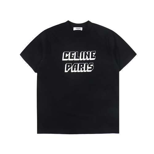 Tshirt a maniche corte con stampa di lettere tridimensionali CE Celine CE 24SS