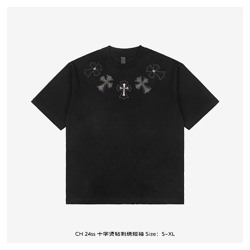 CH 24ss cross hot diamond embroidered short sleeves
