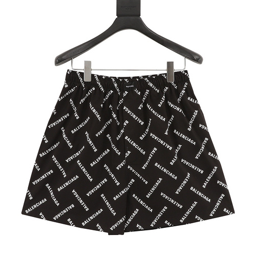 BLCG 24SS shorts with diagonal letters printed all over