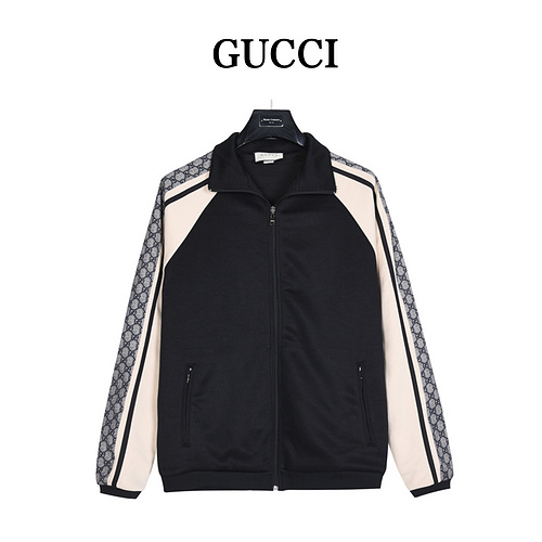 GC/Gucci classic snake print web zipper jacket