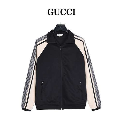 GC/Gucci classic snake print web zipper jacket