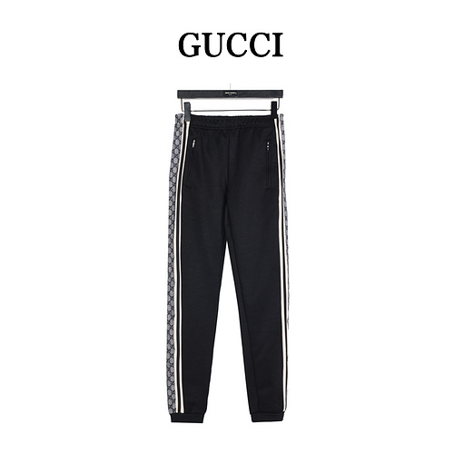GC/Gucci classic snake-print webbing trousers