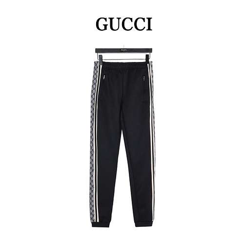 GC/Gucci classic snake-print webbing trousers