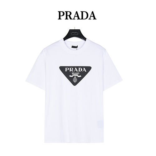 PRD/Prada 24ss triangle logo letter printed short-sleeved T-shirt