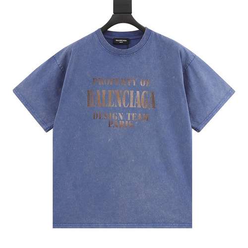 T-shirt BLCG a maniche corte con lettera sfumata marrone invecchiato