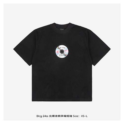 Blcg 24ss disc graffiti letter short sleeves