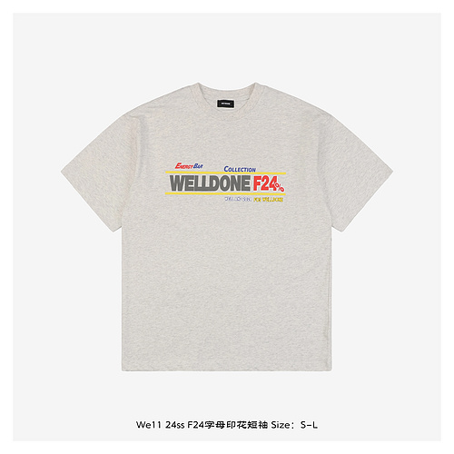 We11 24ss F24 letter printed short sleeves