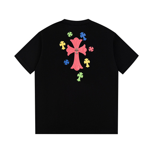 CH Croix Heart Colorful Leather Cross Embroidery Short Sleeves