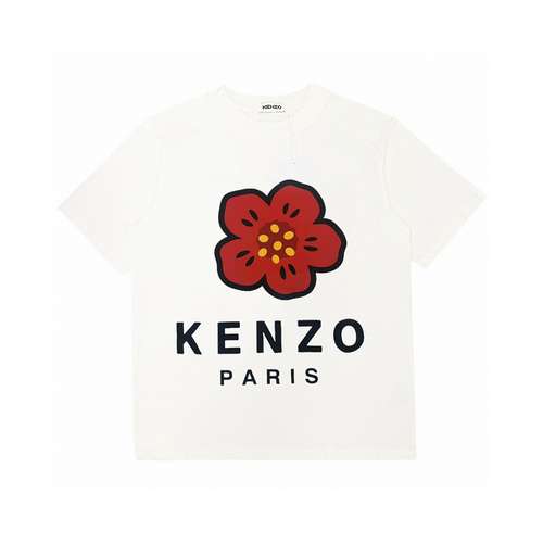 T-shirt a maniche corte con fiore Begonia in collaborazione congiunta con testa di tigre KZ x NIGO