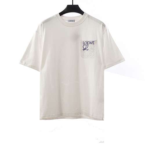 LE Loewe color block logo short sleeve white