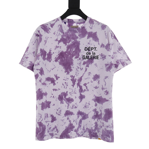 GD tie-dye French lettering printed short-sleeved T-shirt