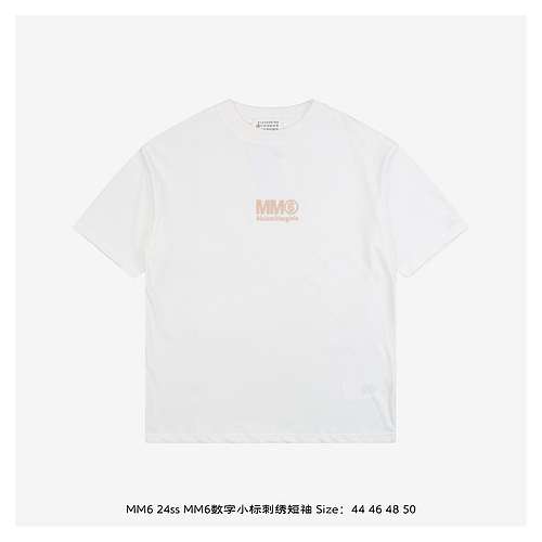 MM6 24ss MM6 number small label embroidered short sleeves