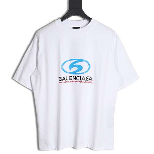 BLCG Balenciaga 24SS wave printed short-sleeved T-shirt