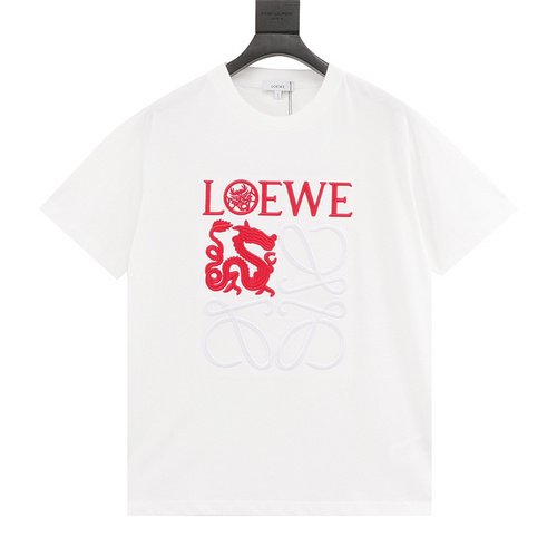 LE Loewe 24ss Year of the Dragon series embroidered short-sleeved T-shirt