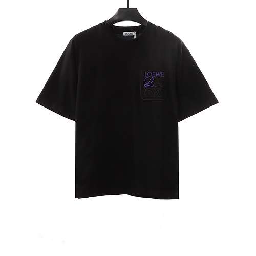 LE Loewe color block logo short sleeve black