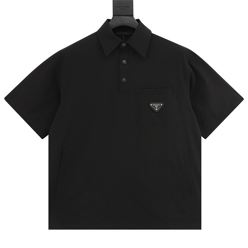 PRD Prada woven triangle logo short-sleeved T-shirt
