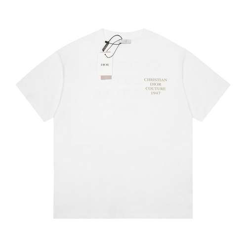 CD Dior New Foam Letter English Short Sleeve White