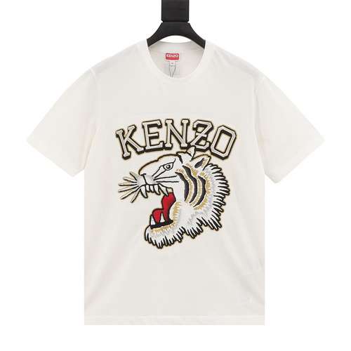 T-shirt a maniche corte ricamata con testa di tigre KZ Kenzo