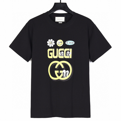 GC/Gucci 24ss spring and summer Get lt capsule series illustrator joint model printed short sleeves