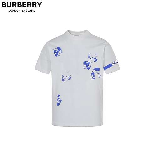 Tshirt a maniche corte con stampa fiori di rosa BurberryBBR 2024ss